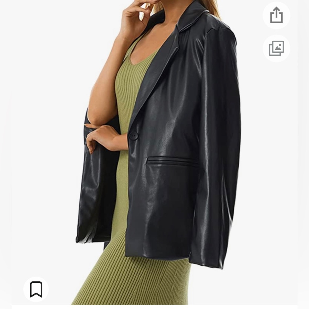 Faux Leather Blazer